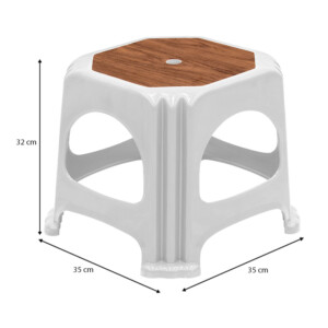 Σκαμπώ πολυπροπυλενίου στοιβαζόμενο Desia Megapap χρώμα λευκό 35x35x32εκ. - Image 4