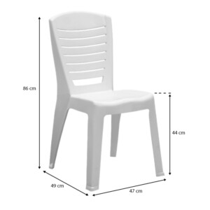 Καρέκλα πολυπροπυλενίου Tabia Megapap χρώμα λευκό 47x49x86εκ. - Image 5