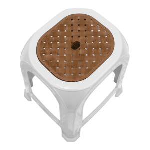 Σκαμπώ πολυπροπυλενίου στοιβαζόμενο Desia Megapap χρώμα λευκό 35x35x45εκ. - Image 3