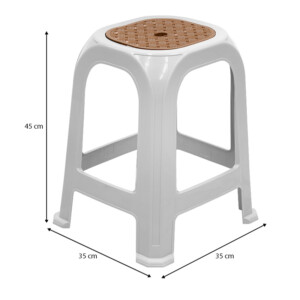 Σκαμπώ πολυπροπυλενίου στοιβαζόμενο Desia Megapap χρώμα λευκό 35x35x45εκ. - Image 4