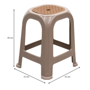 Σκαμπώ πολυπροπυλενίου στοιβαζόμενο Desia Megapap χρώμα μπεζ 35x35x45εκ. - Image 4