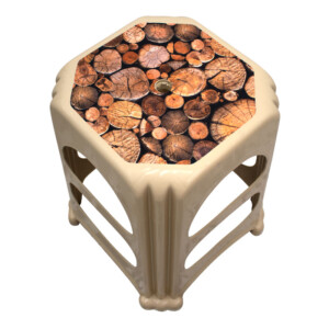 Σκαμπώ πολυπροπυλενίου στοιβαζόμενο Desia Megapap χρώμα μπεζ 37x37x45εκ. - Image 3