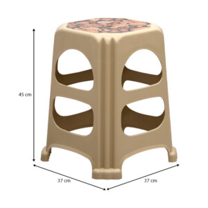 Σκαμπώ πολυπροπυλενίου στοιβαζόμενο Desia Megapap χρώμα μπεζ 37x37x45εκ. - Image 4