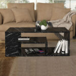 Τραπεζάκι σαλονιού Abdera Megapap χρώμα μαύρο εφέ μαρμάρου 110x60x42εκ. - Image 3