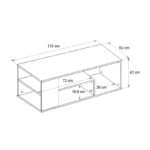 Τραπεζάκι σαλονιού Abdera Megapap χρώμα μαύρο εφέ μαρμάρου 110x60x42εκ. - Image 5