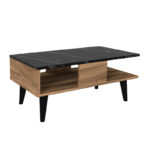 Τραπεζάκι σαλονιού Andros Megapap χρώμα καρυδί - μαύρο εφέ μαρμάρου 90x54x39,6εκ. - Image 4