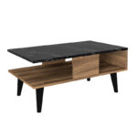 Τραπεζάκι σαλονιού Andros Megapap χρώμα καρυδί - μαύρο εφέ μαρμάρου 90x54x39,6εκ. - Image 5