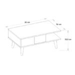 Τραπεζάκι σαλονιού Andros Megapap χρώμα καρυδί - μαύρο εφέ μαρμάρου 90x54x39,6εκ. - Image 6