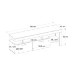 Έπιπλο τηλεόρασης Acnes Megapap χρώμα μαύρο - μαύρο εφέ μαρμάρου 160x40x53εκ. - Image 6