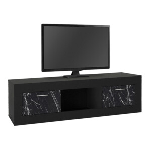 Έπιπλο τηλεόρασης Davin Megapap χρώμα μαύρο - μαύρο εφέ μαρμάρου 180x40x47εκ. - Image 5