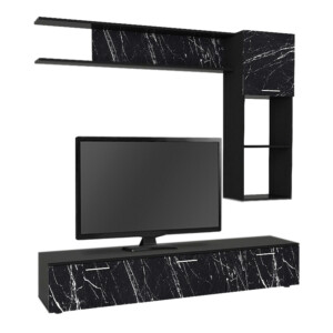 Σύνθεση τηλεόρασης Darcy Megapap χρώμα μαύρο εφέ μαρμάρου - μαύρο 180x40x33εκ. - Image 5