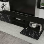 Σύνθεση τηλεόρασης Duana Megapap χρώμα μαύρο εφέ μαρμάρου - μαύρο 180x38x35,7εκ. - Image 3