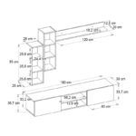 Σύνθεση τηλεόρασης Duana Megapap χρώμα μαύρο εφέ μαρμάρου - μαύρο 180x38x35,7εκ. - Image 6