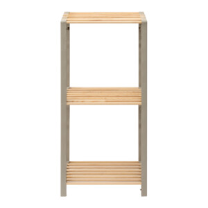 Ραφιέρα δαπέδου - Κομοδίνο ξύλινο - πλαστικό χρώμα φυσικό - μπεζ 37x29x79εκ. - Image 4