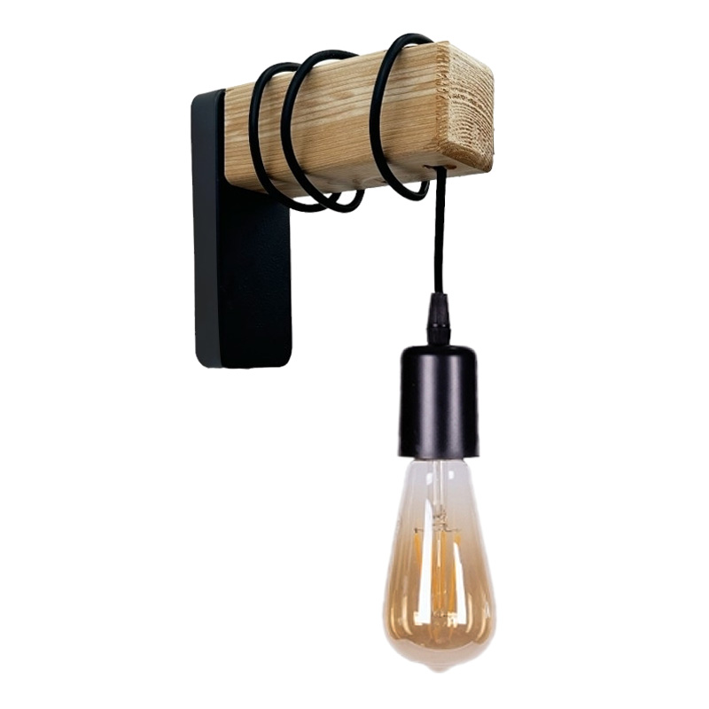 Απλίκα τοίχου Gero Megapap E27 ξύλινη χρώμα φυσικό - μαύρο 6x17x16εκ. Απλίκα τοίχου Gero Megapap E27 ξύλινη χρώμα φυσικό - μαύρο 6x17x16εκ.