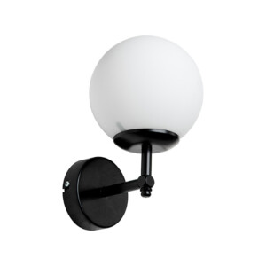 Απλίκα τοίχου Vito Megapap E27 μεταλλική - γυάλινη χρώμα μαύρο - λευκό 12x20x25εκ. - Image 4