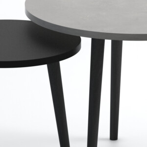 Τραπεζάκι σαλονιού σετ 2 τμχ Roma Megapap χρώμα γκρι ρετρό - μαύρο 60x60x46εκ. - Image 3