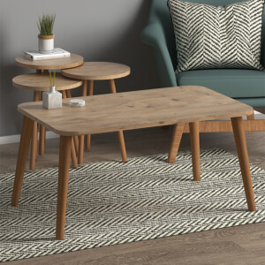 Τραπεζάκι σαλονιού σετ 4 τμχ Soul Megapap χρώμα oak 90x55x43εκ. - Image 2