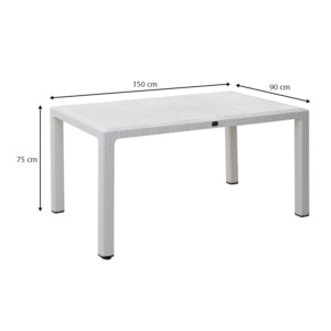 Τραπέζι πολυπροπυλενίου Kalan Megapap χρώμα λευκό 150x90x75εκ. - Image 5