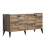 Μπουφές Lidya Megapap χρώμα καρυδί - μαύρο εφέ μαρμάρου 182x41x82,5εκ. - Image 5