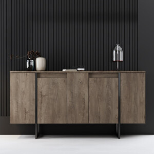 Μπουφές Luxe Megapap χρώμα καρυδί 160x35x80εκ. - Image 2