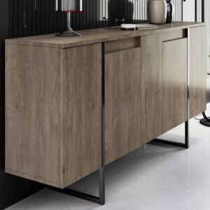 Μπουφές Luxe Megapap χρώμα καρυδί 160x35x80εκ. - Image 4