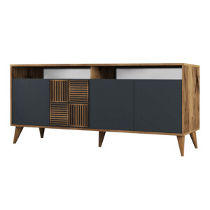 Μπουφές Milan Megapap χρώμα καρυδί - ανθρακί 180x35x78,6εκ. - Image 5