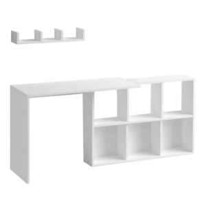 Γραφείο εργασίας Blake Megapap χρώμα λευκό 145x45x74εκ. - Image 3