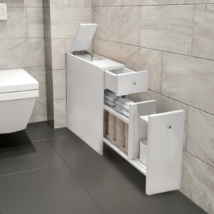 Ντουλάπι μπάνιου Calencia Megapap χρώμα λευκό 20x60x55εκ. - Image 2