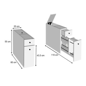 Ντουλάπι μπάνιου Calencia Megapap χρώμα λευκό 20x60x55εκ. - Image 4