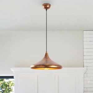 Φωτιστικό οροφής Barek Megapap E27 μεταλλικό μονόφωτο χρώμα bronze Φ34x119εκ. - Image 2