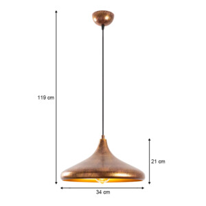 Φωτιστικό οροφής Barek Megapap E27 μεταλλικό μονόφωτο χρώμα bronze Φ34x119εκ. - Image 4