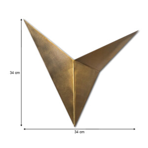 Απλίκα τοίχου Bird Megapap μεταλλική χρώμα χρυσό vintage 34x5x34εκ. - Image 3