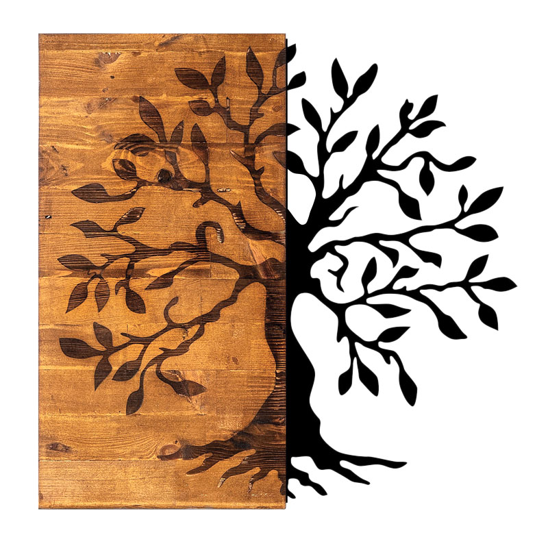 Διακοσμητικό τοίχου Agac Tree Megapap ξύλινο - μεταλλικό χρώμα καρυδί - μαύρο 58x3x58εκ. Διακοσμητικό τοίχου Agac Tree Megapap ξύλινο - μεταλλικό χρώμα καρυδί - μαύρο 58x3x58εκ.