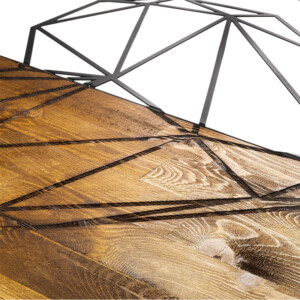 Διακοσμητικό τοίχου Heart Megapap ξύλινο - μεταλλικό χρώμα καρυδί - μαύρο 58x3x58εκ. - Image 3