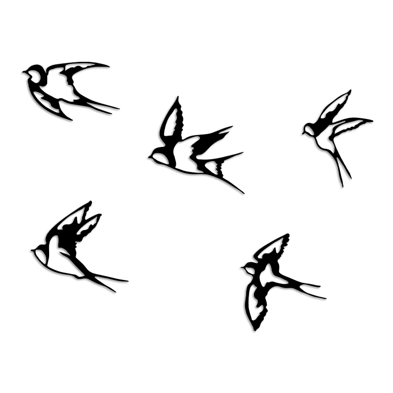 Διακοσμητικό τοίχου Swallows Megapap 5 τμχ μεταλλικό χρώμα μαύρο 19x19εκ. Διακοσμητικό τοίχου Swallows Megapap 5 τμχ μεταλλικό χρώμα μαύρο 19x19εκ.