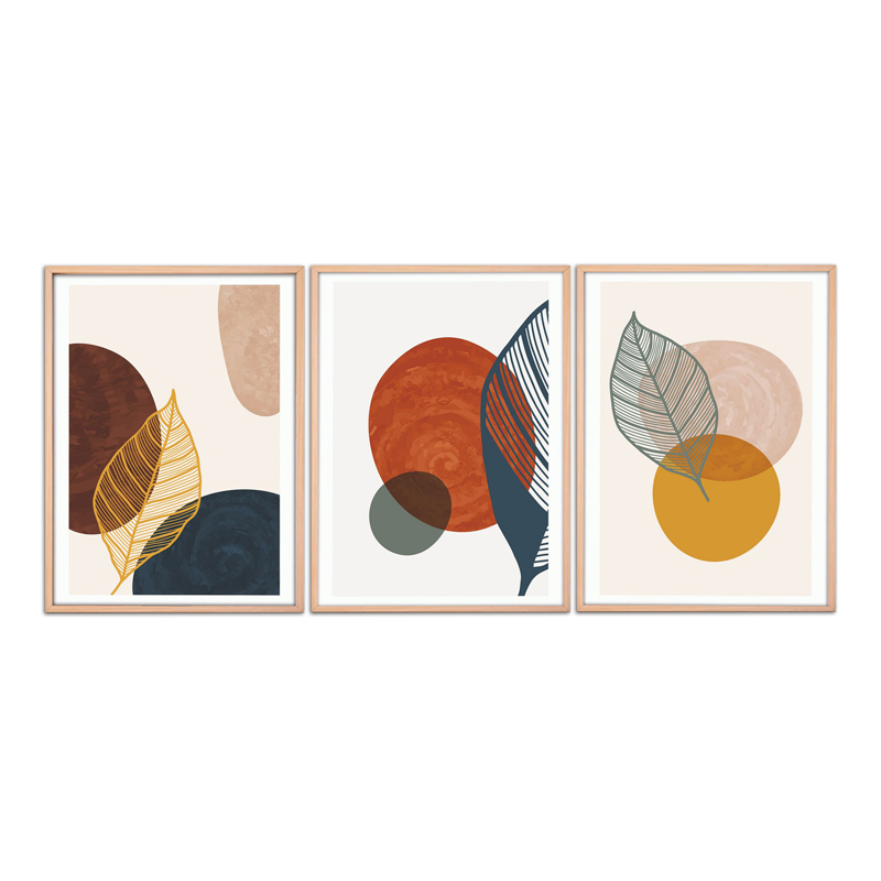 Πίνακας "Circles" Megapap 3 τμχ. σε ξύλινη κορνίζα 50x70x2 Πίνακας "Circles" Megapap 3 τμχ. σε ξύλινη κορνίζα 50x70x2