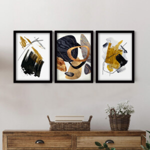 Πίνακας "Abstract Shapes" Megapap 3 τμχ. σε πλαίσιο 35x45x2εκ. - Image 2