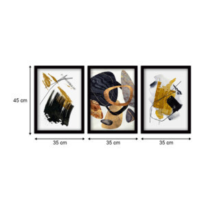 Πίνακας "Abstract Shapes" Megapap 3 τμχ. σε πλαίσιο 35x45x2εκ. - Image 3