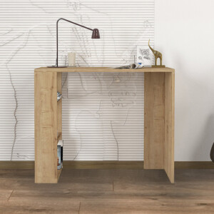 Γραφείο εργασίας Netenia Megapap χρώμα sapphire oak 90x40x74εκ. - Image 2