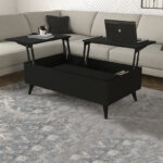 Τραπεζάκι σαλονιού Roy Megapap με σερβιτόρο χρώμα μαύρο 121x69x40εκ. - Image 3