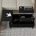 Τραπεζάκι σαλονιού Roy Megapap με σερβιτόρο χρώμα μαύρο 121x69x40εκ. - Image 5