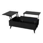 Τραπεζάκι σαλονιού Roy Megapap με σερβιτόρο χρώμα μαύρο 121x69x40εκ. - Image 7