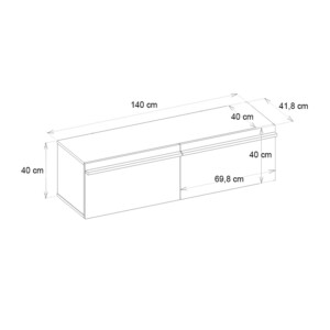 Έπιπλο τηλεόρασης επιτοίχιο Morel Megapap με LED χρώμα μαύρο 140x41,8x40εκ. - Image 5