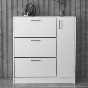 Παπουτσοθήκη Neft Megapap χρώμα λευκό 105x29,6x113εκ. - Image 3