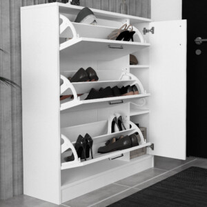 Παπουτσοθήκη Neft Megapap χρώμα λευκό 105x29,6x113εκ. - Image 4