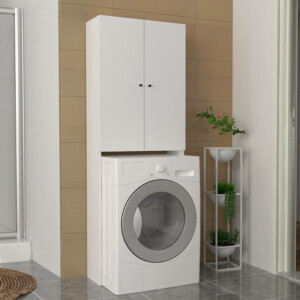 Έπιπλο πλυντηρίου Romme Megapap χρώμα λευκό 65x27,1x180εκ. - Image 3