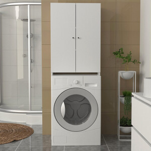 Έπιπλο πλυντηρίου Romme Megapap χρώμα λευκό 65x27,1x180εκ. - Image 4