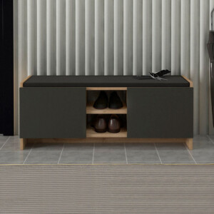 Παπουτσοθήκη Verly Megapap χρώμα sapphire oak - ανθρακί 110x33,2x43εκ. - Image 3