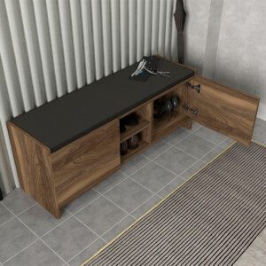 Παπουτσοθήκη Verly Megapap χρώμα καρυδί 110x33,2x43εκ. - Image 4